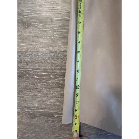 Jason Wu Tan Faux Leather Wrap Sz M Belted Mini Skirt NEW - Picture 6 of 9